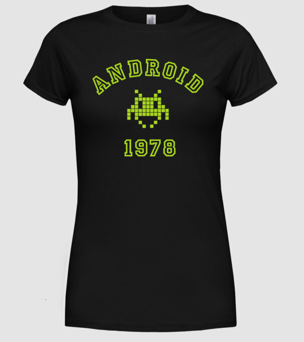android model negru pe tricou