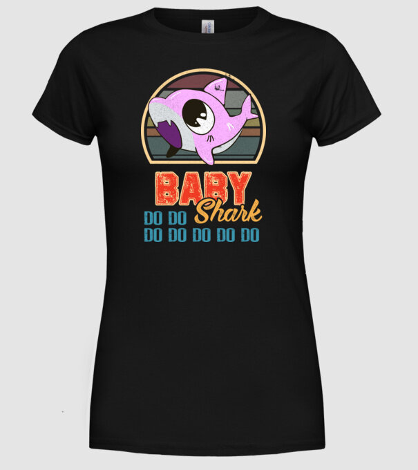 BabyGIRL shark model negru pe tricou