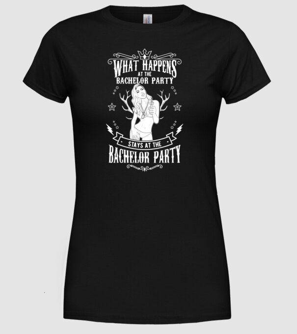 Bachelor party model negru pe tricou