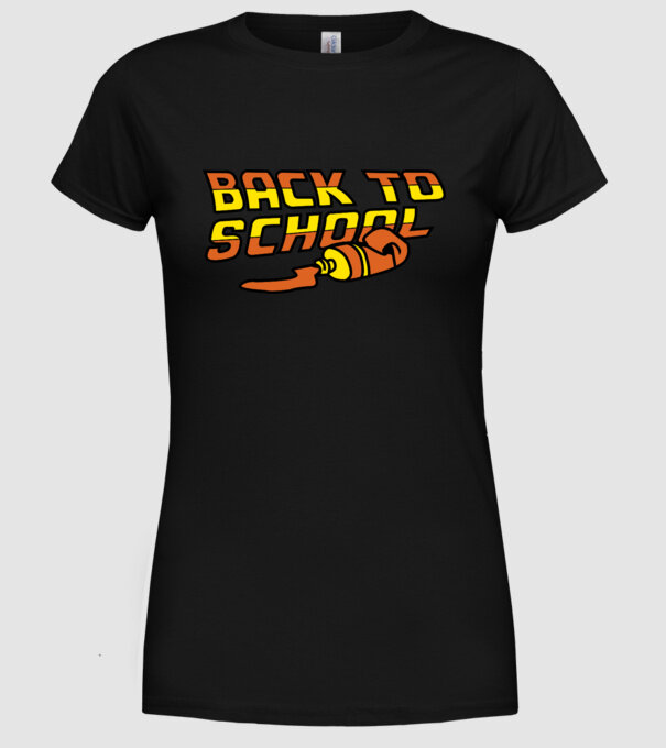 Back to school model negru pe tricou