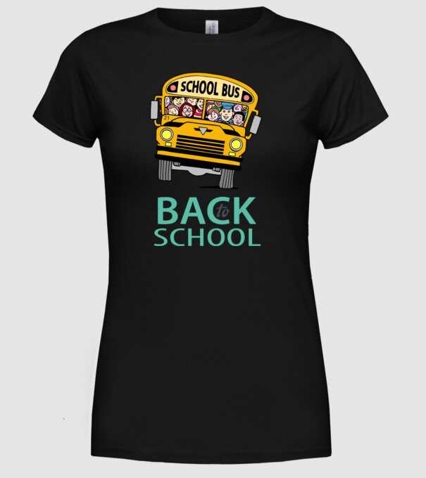 Back to school bus model negru pe tricou