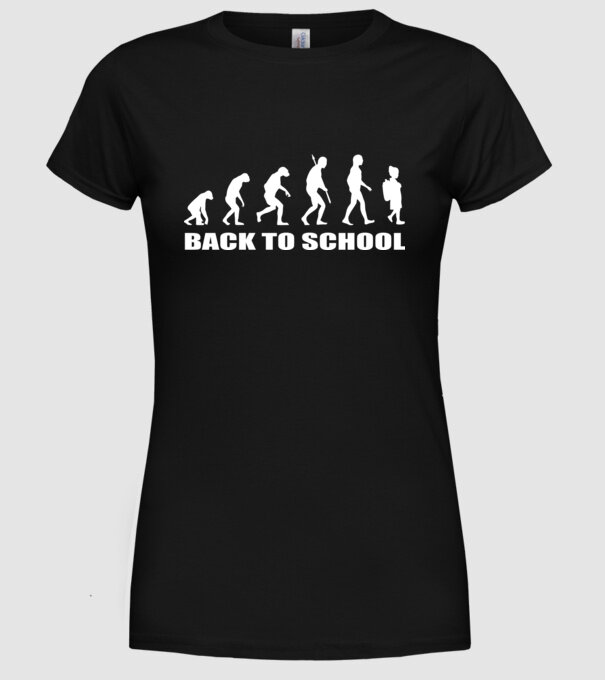 Back to school evolution model negru pe tricou