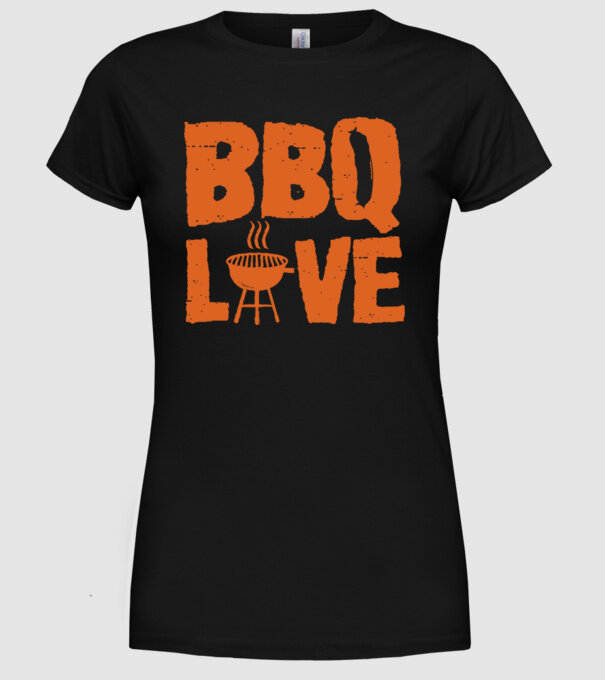 BBQ LOVE model negru pe tricou