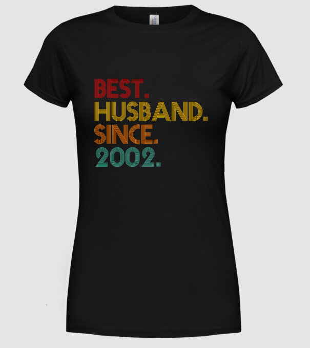 best husband since 2002 retro model negru pe tricou