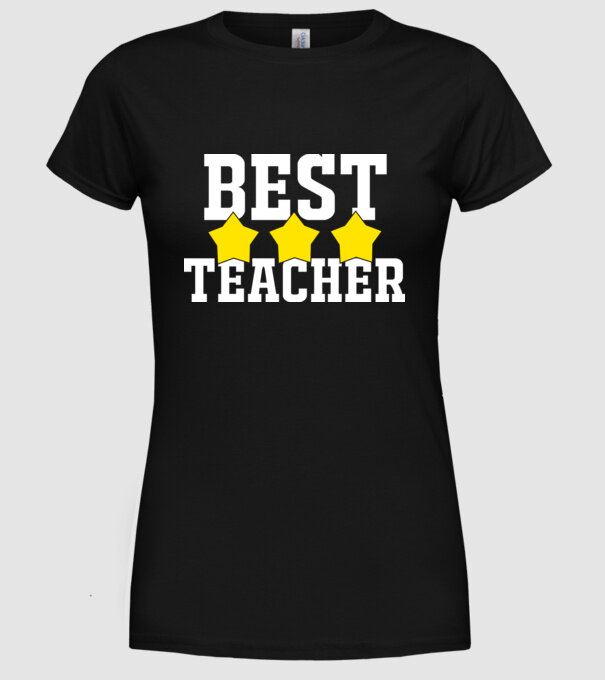 Best teacher model negru pe tricou