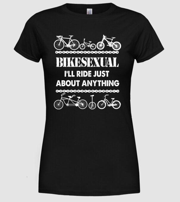 Bikesexual white model negru pe tricou