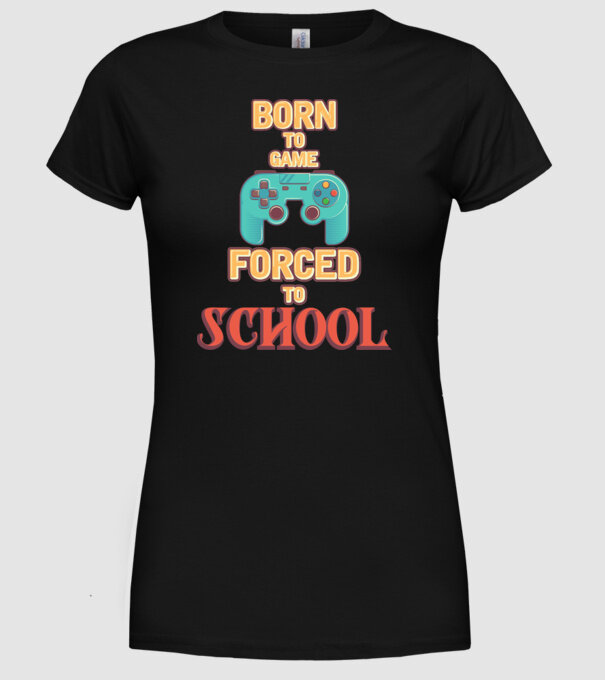 Born to game model negru pe tricou