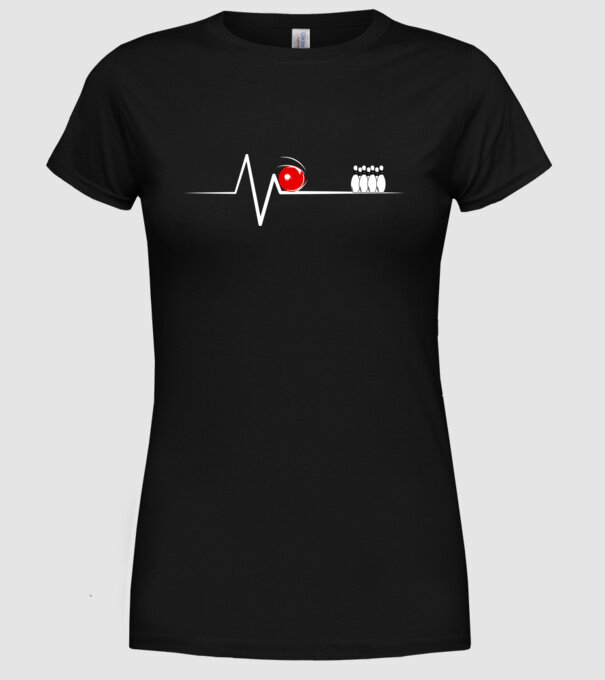 Bowling EKG model negru pe tricou