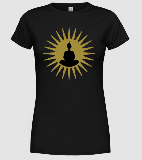 buddha star model negru pe tricou