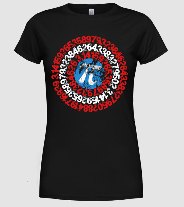 Captain PI model negru pe tricou