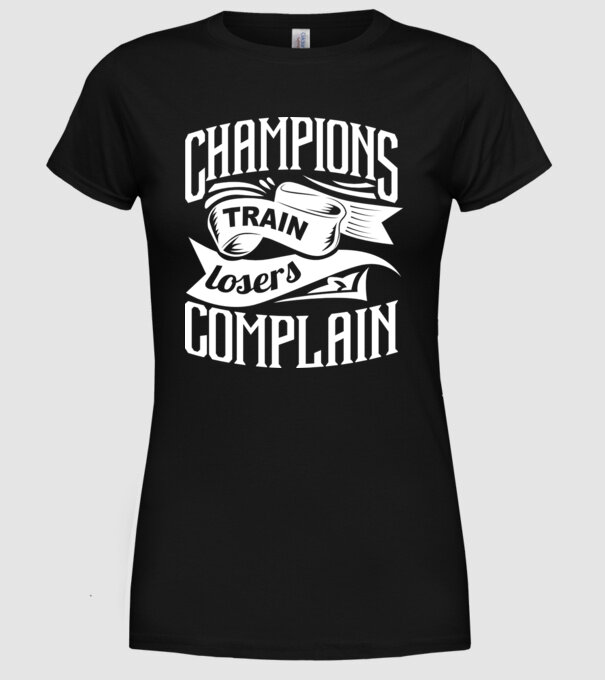 champions train model negru pe tricou