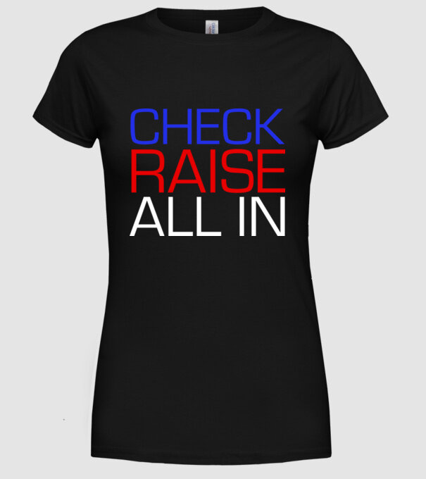 Check Raise model negru pe tricou