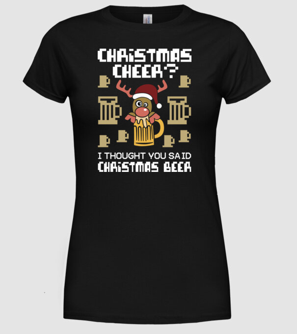 Christmas beer pulovăr urât model negru pe tricou