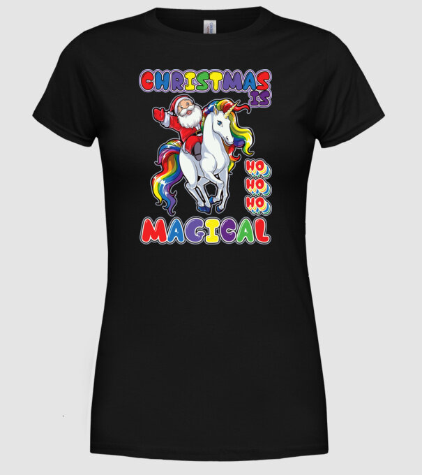 CHRISTMAS IS MAGICAL model negru pe tricou