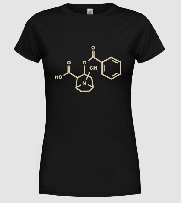 Cocaine model negru pe tricou