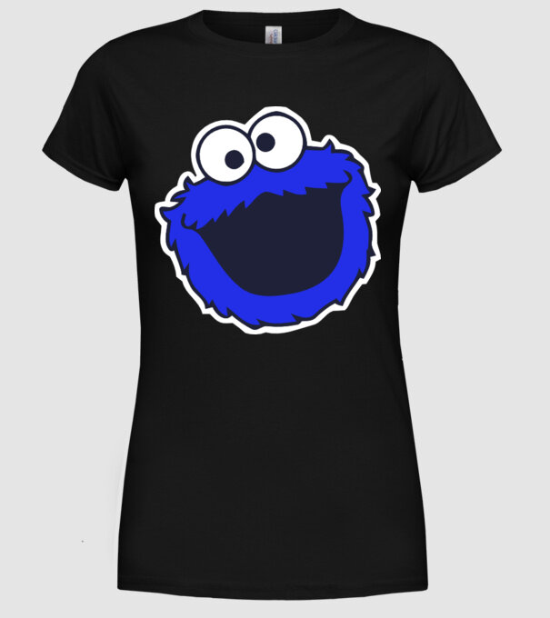 Cookie Monster Face model negru pe tricou