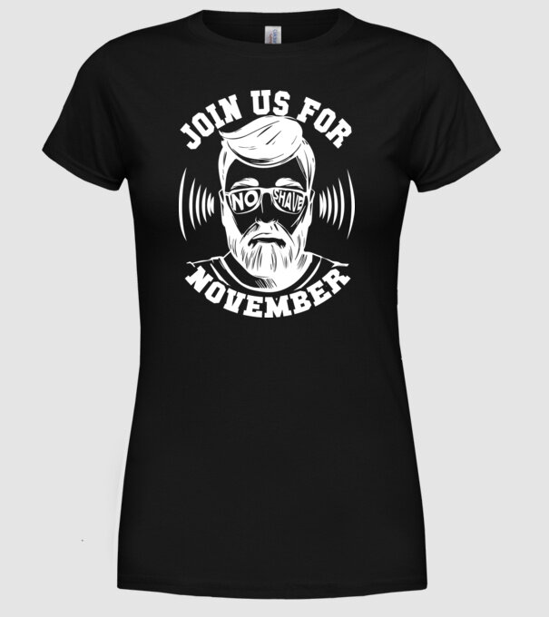Alătură-te mișcării No Shave November (engleză) model negru pe tricou