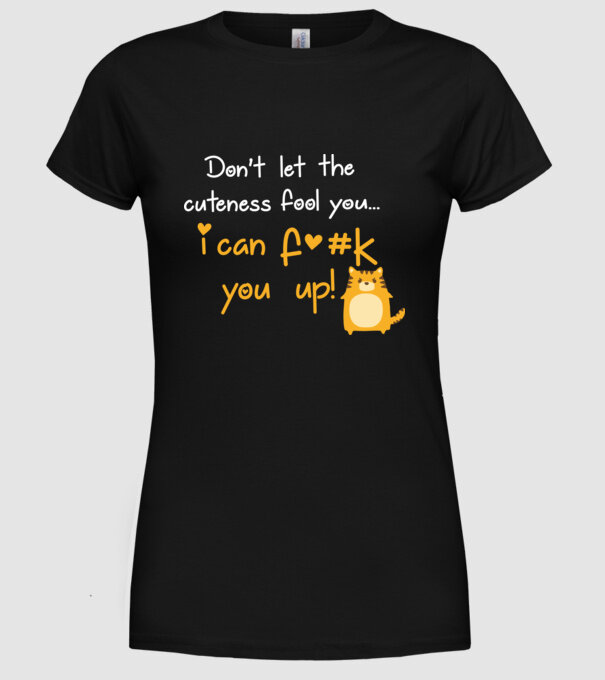 Cuteness model negru pe tricou