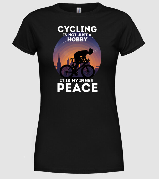 cycling is not just a hobby model negru pe tricou