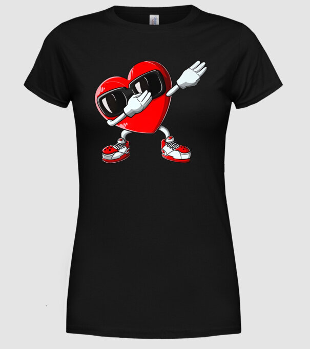 Dab inima model negru pe tricou