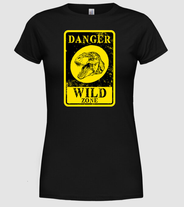 Danger wild zone model negru pe tricou
