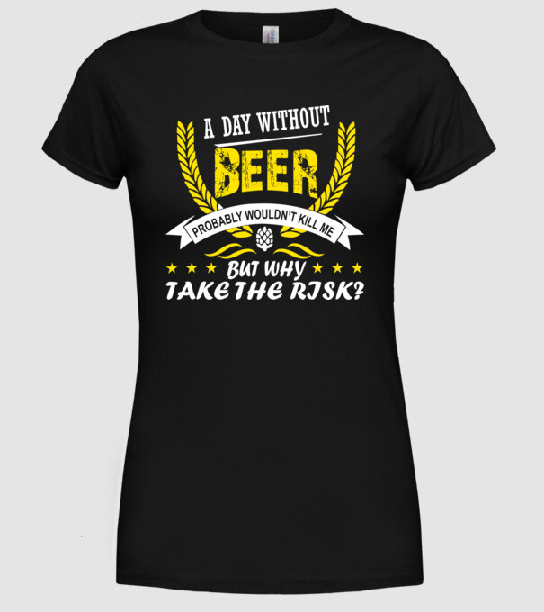 Day without beer model negru pe tricou