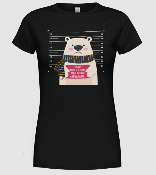 DearSanta model negru pe tricou