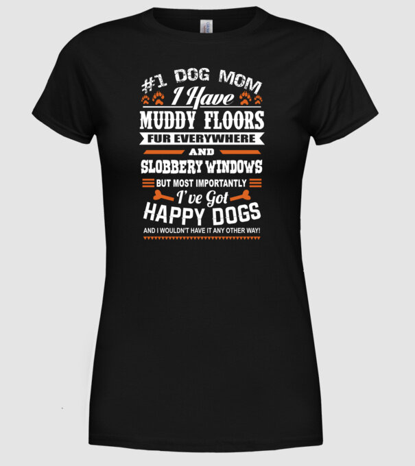 Dog mom be like model negru pe tricou
