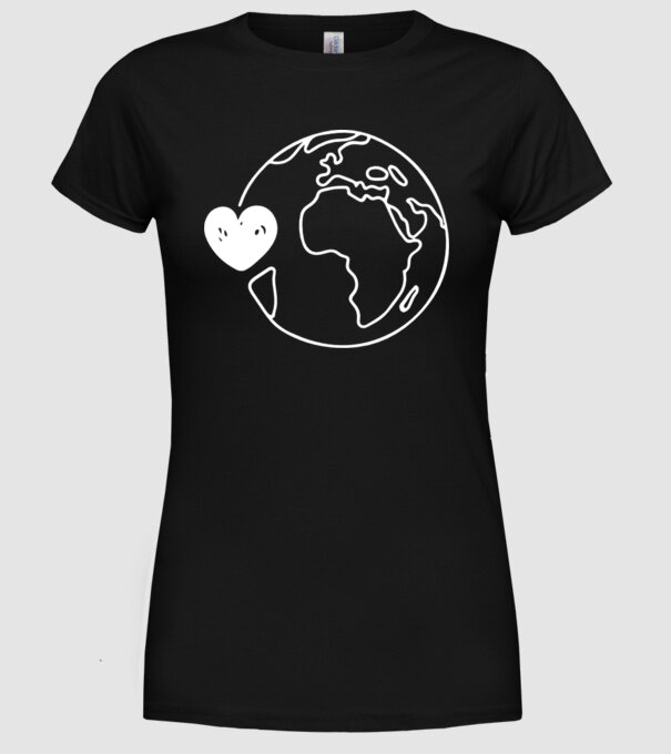 EarthLogo model negru pe tricou