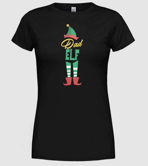 Elf family dad model negru pe tricou