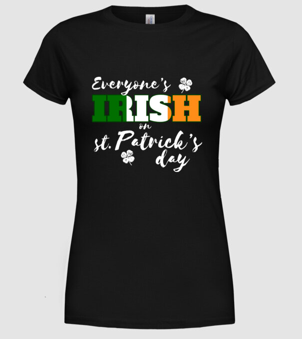 Everyone is irish flag model negru pe tricou