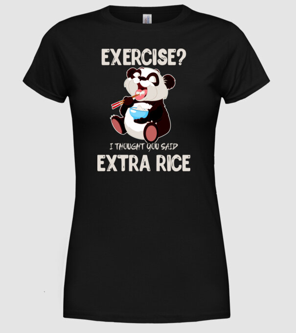Exercise panda light model negru pe tricou