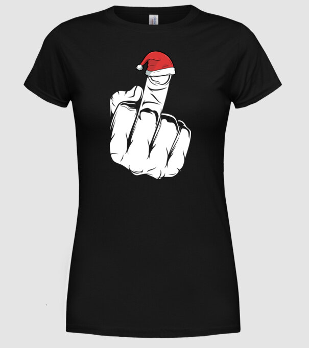 f u christmas model negru pe tricou