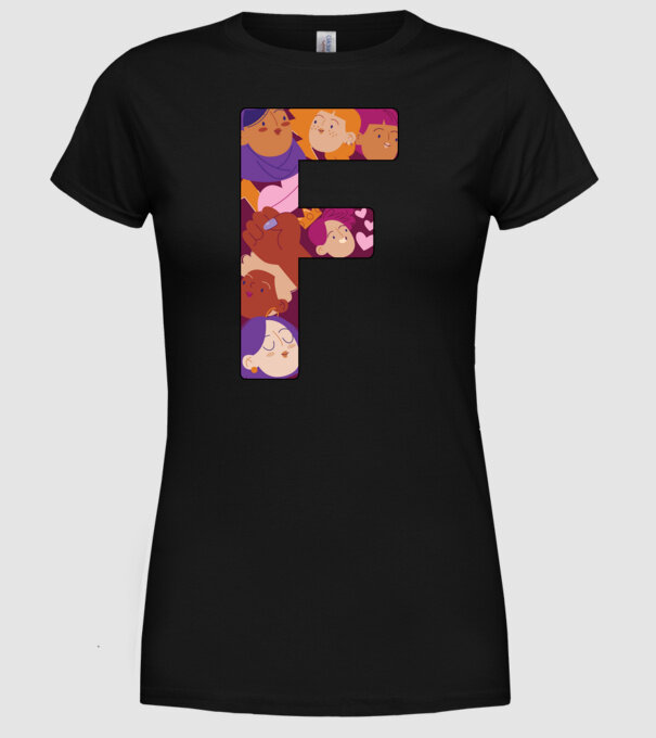 Feminism model negru pe tricou