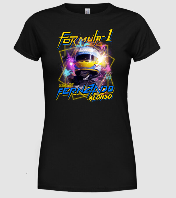 FORMULA 1 ALONSO model negru pe tricou