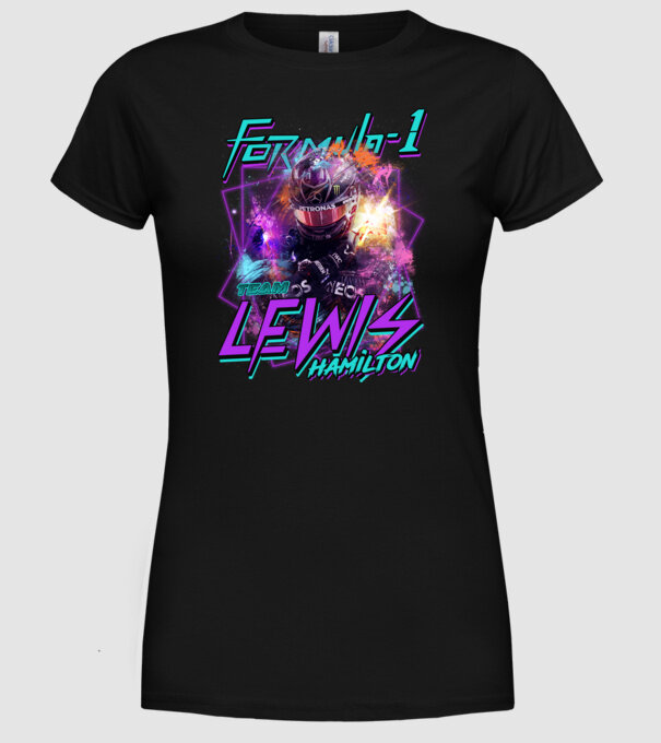 FORMULA 1 HAMILTON model negru pe tricou