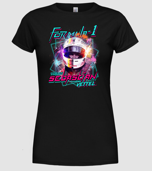 FORMULA 1 VETTEL model negru pe tricou