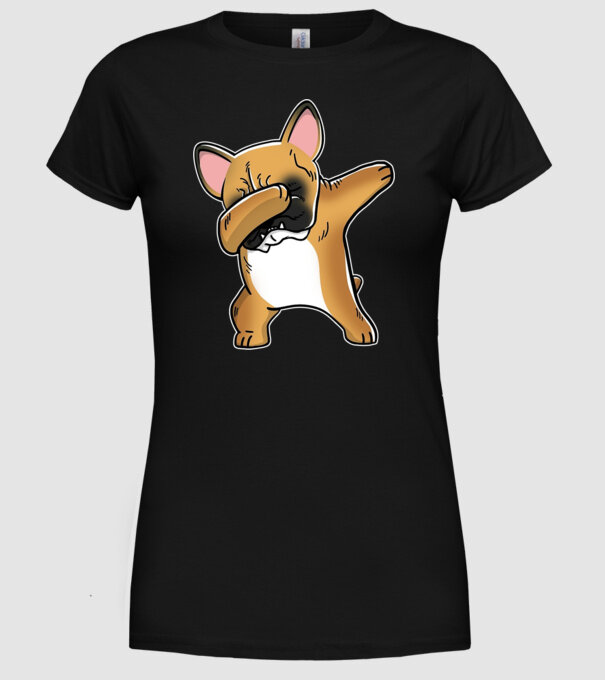 Buldog francez DAB model negru pe tricou