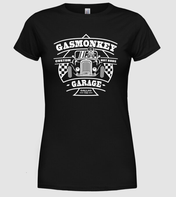 Gas Monkey model negru pe tricou