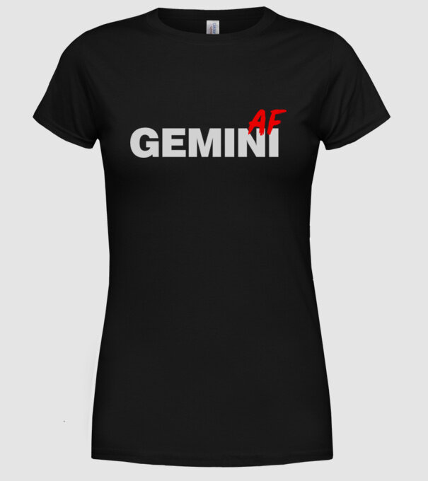 GEMINI as fuck model negru pe tricou