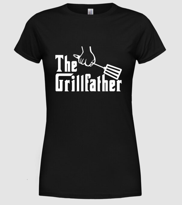 GrillFather model negru pe tricou