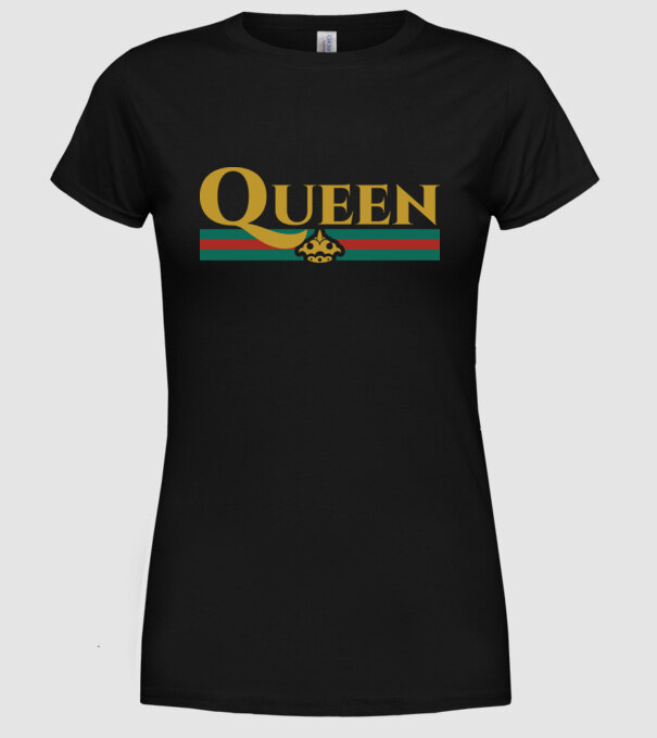 Gucci queen model negru pe tricou
