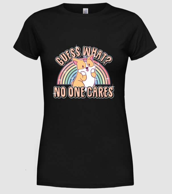 Guess what corgicorn model negru pe tricou