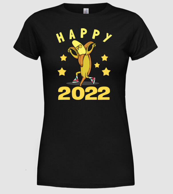 Happy new year Banana model negru pe tricou