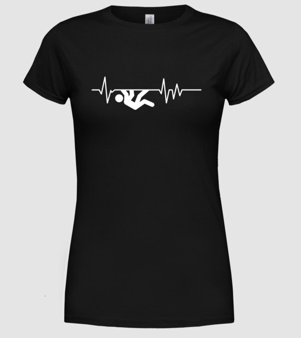 Heartbeat escaladare model negru pe tricou