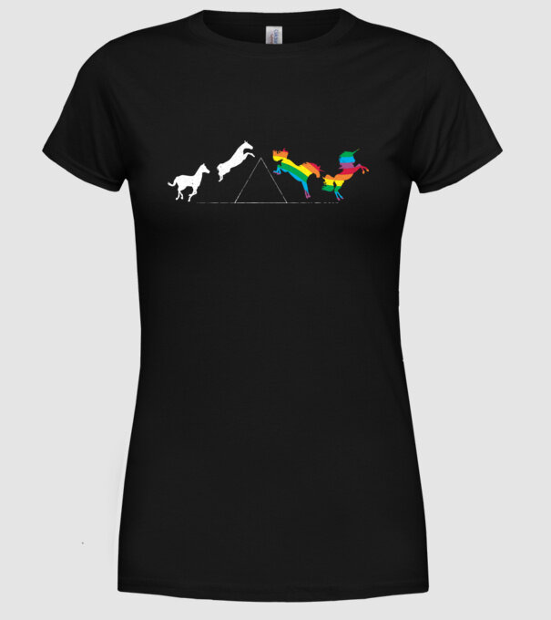 horse pink floyd model negru pe tricou