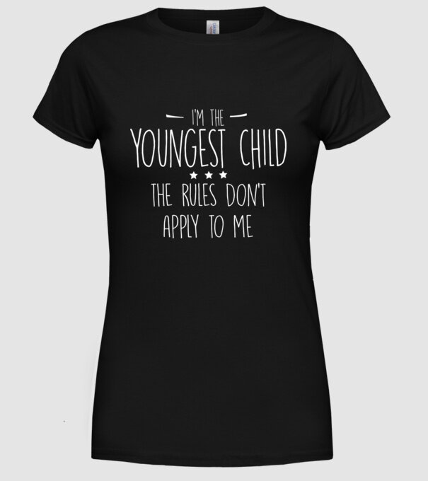 I'm the youngest child model negru pe tricou