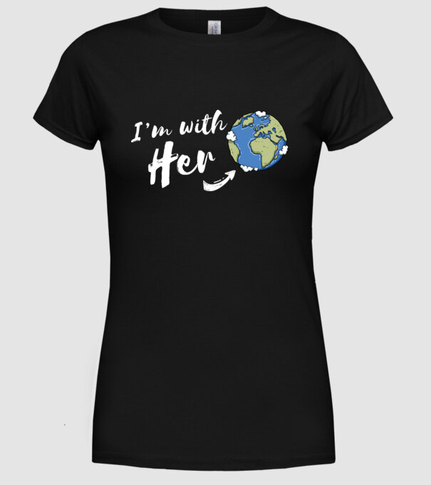 'i''m with her' model negru pe tricou