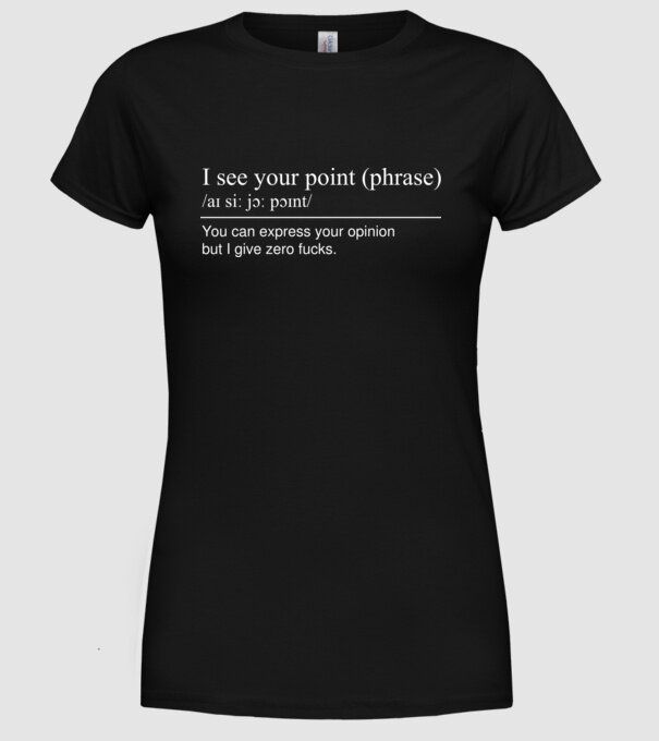 I see your point model negru pe tricou