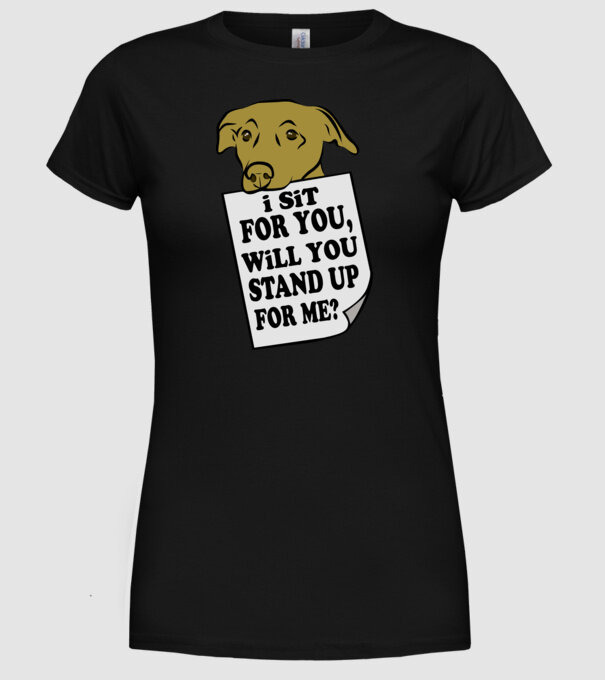 I sit for you model negru pe tricou